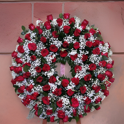 corona funeraria rosas rojas 2 
